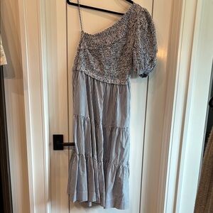 Striped One-Shoulder Dress